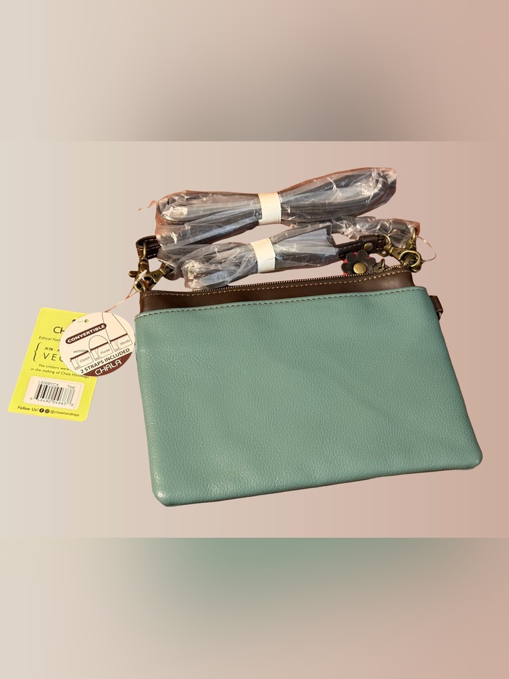 NWT Chala LaserCut Mini Crossbody Bag Bicycle Teal - Picture 2 of 5